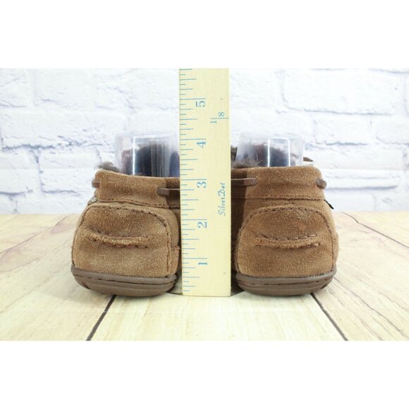 LL Bean Wicked Good Moccasins Shearling Lined Chocolate Brown 10 M - Picture 6 of 9